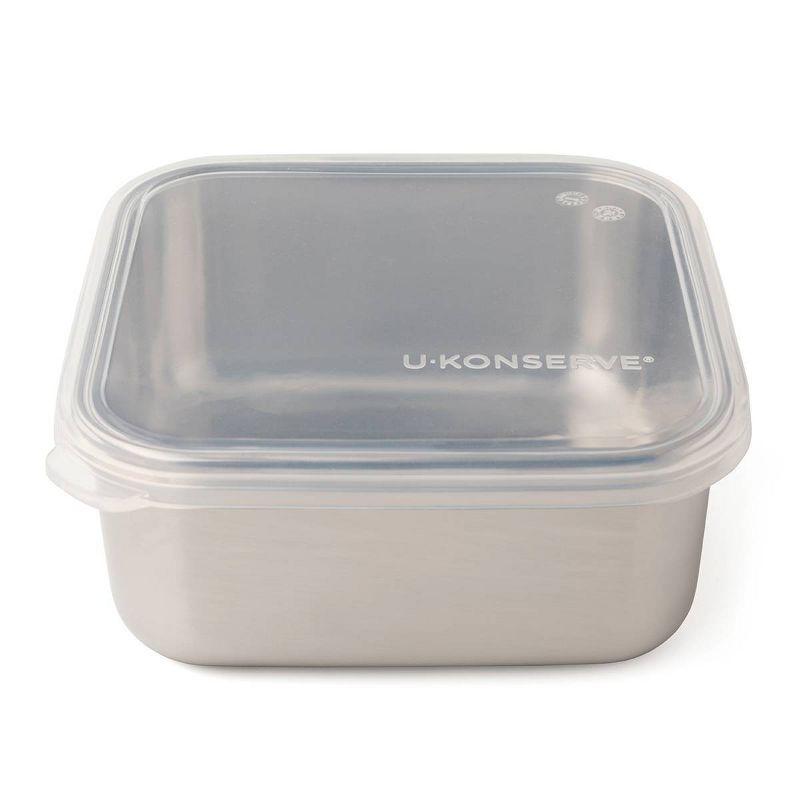 U-Konserve To-Go Stainless Steel Food-Storage Container Square 30oz - Clear Silicone Lid