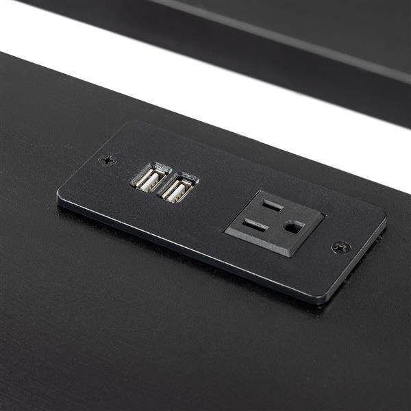 Gaming Desk 47.2" W x 23.6" D Office Computer Table, Black Gamer Workstation with 2 Cable Management Holes