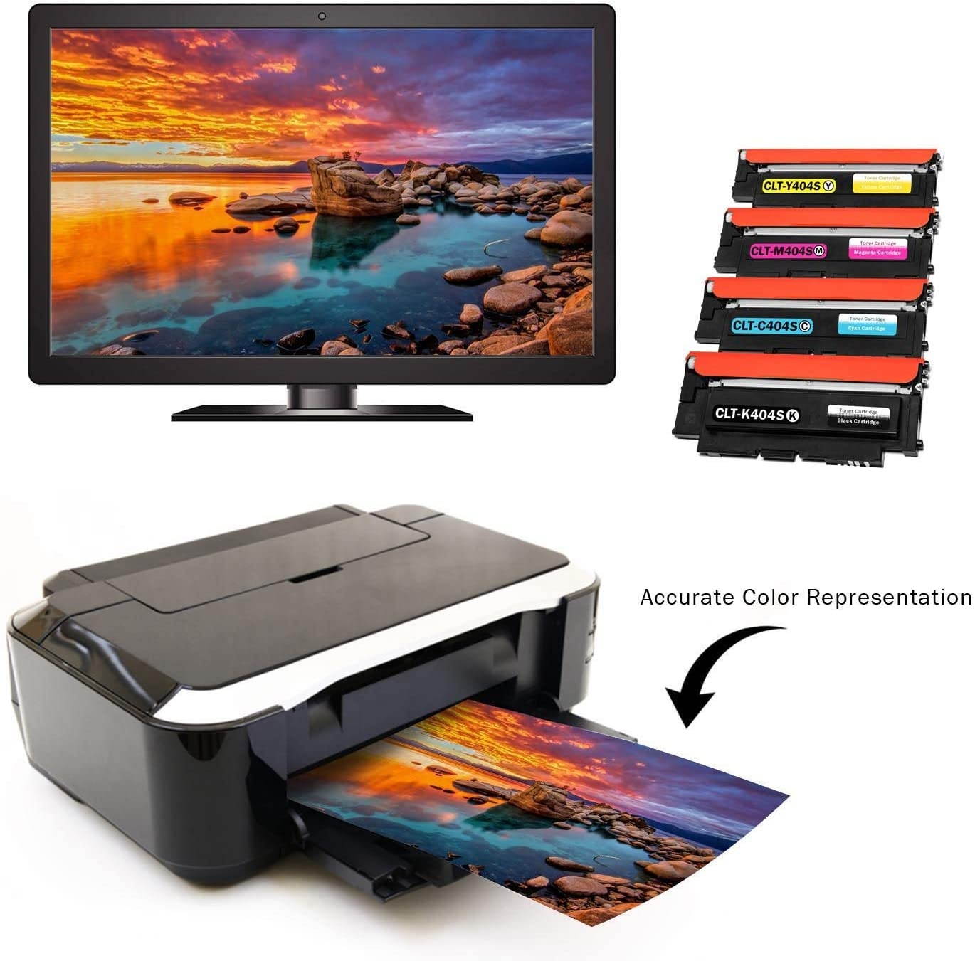 Limeink 4 Compatible Toner Cartridges Replacement for Samsung 404s 404 CLT-K404S CLT-C404S CLT-M404S CLT-Y404S Express Xpress SL-C430W SL-C480FW SL-C480W k404 y404 c480 c430 (1 Black, 1 Each Color)