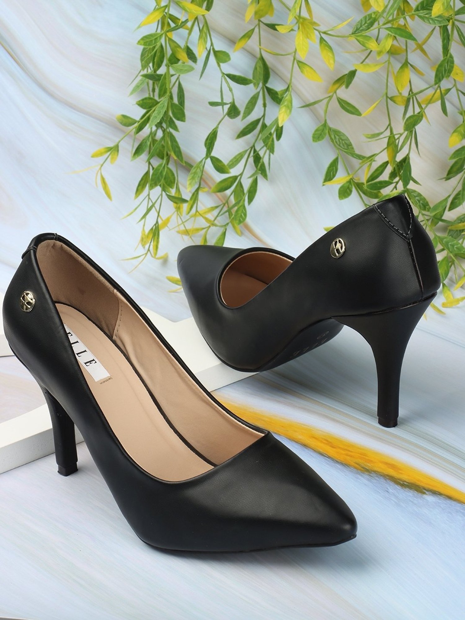 Elle Women's Black Stiletto Pumps