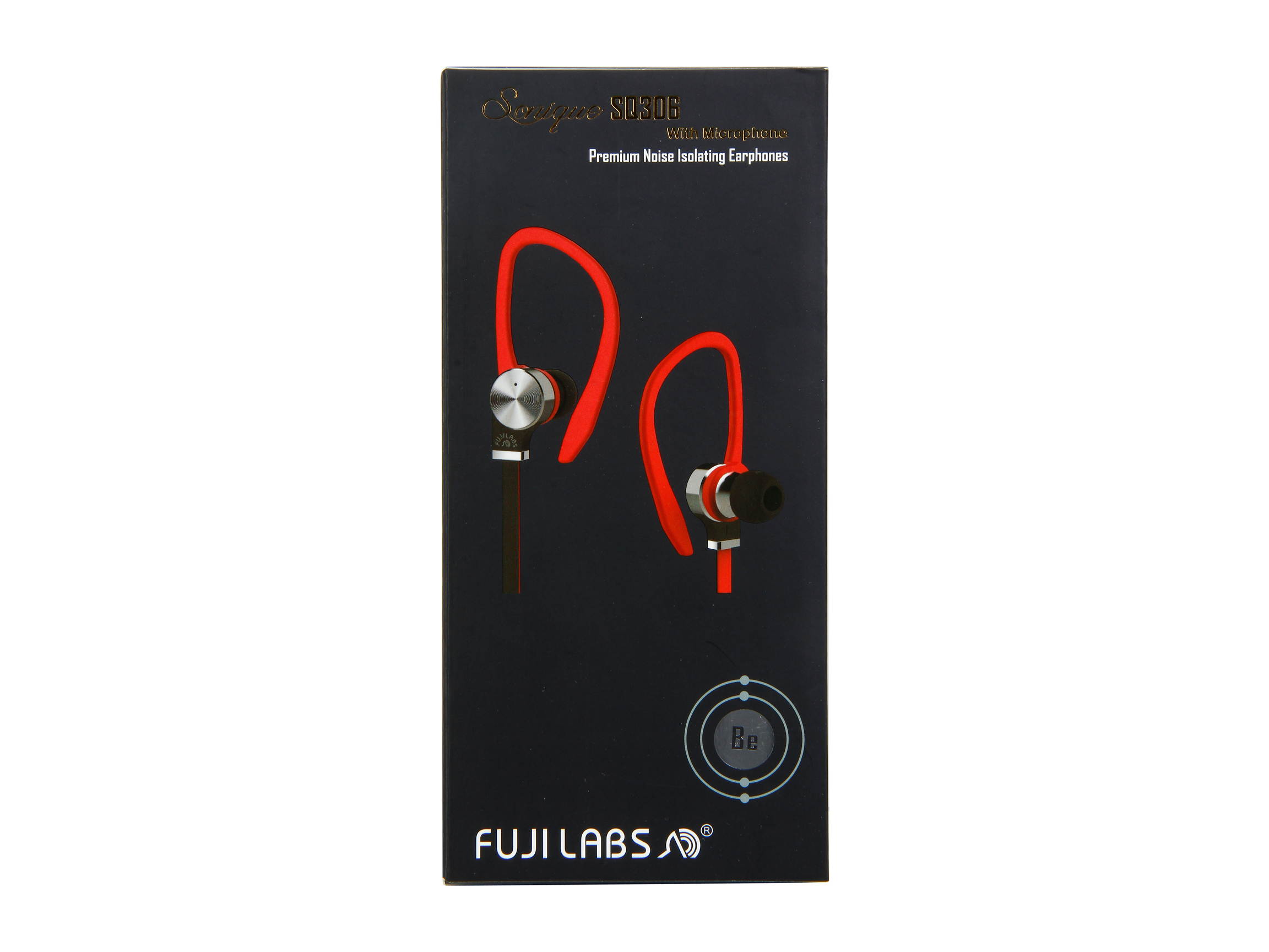 Fuji Labs White AUFJ-SQWBS306WH Sonique SQ306 Premium  Beryllium  In-Ear Headphones with In-line Mic