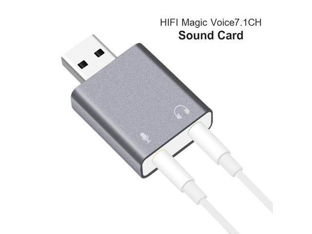 Gold External USB Audio Sound Card USB To Jack 3.5mm Headphone Adapter Mic Sound Card Headsets Virtual 7.1 Ch Microphone Converter