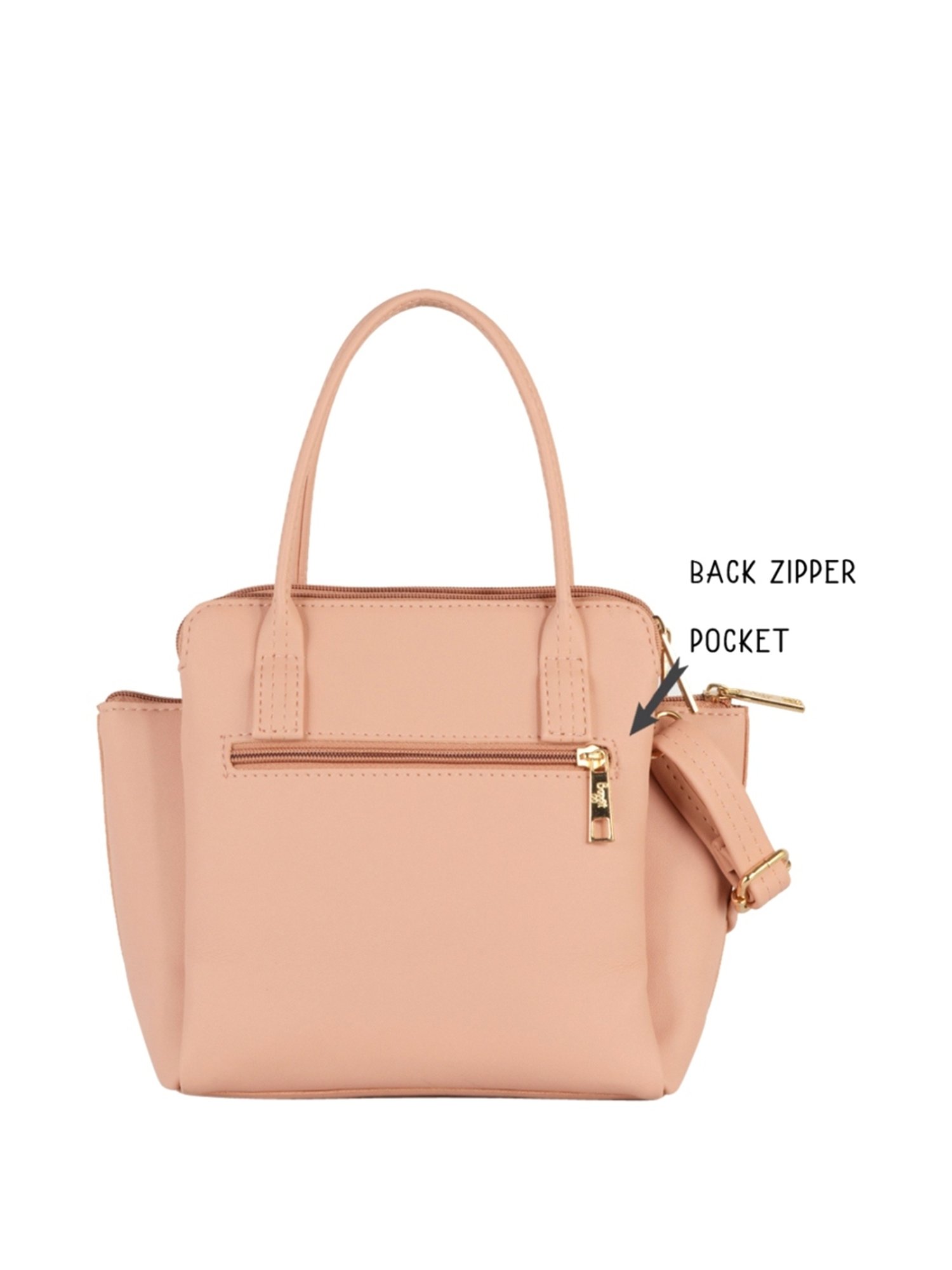 Baggit Pink Solid Medium Handbag