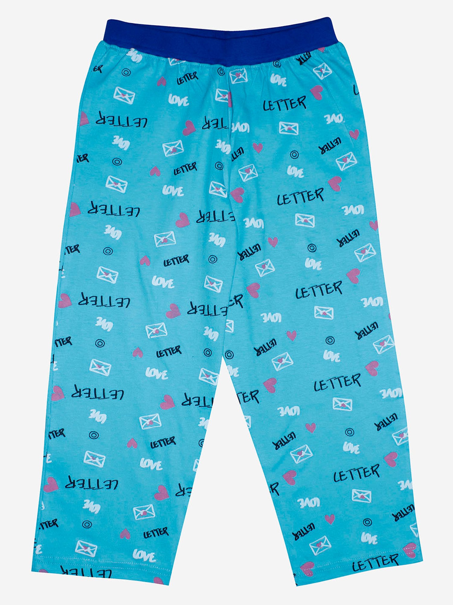 Kiddopanti Girls Blue Printed Shirt with Pants
