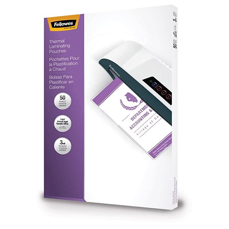 Laminating Pouches, Thermal, Legal Size, 3 Mil, 50 Pack (52226)