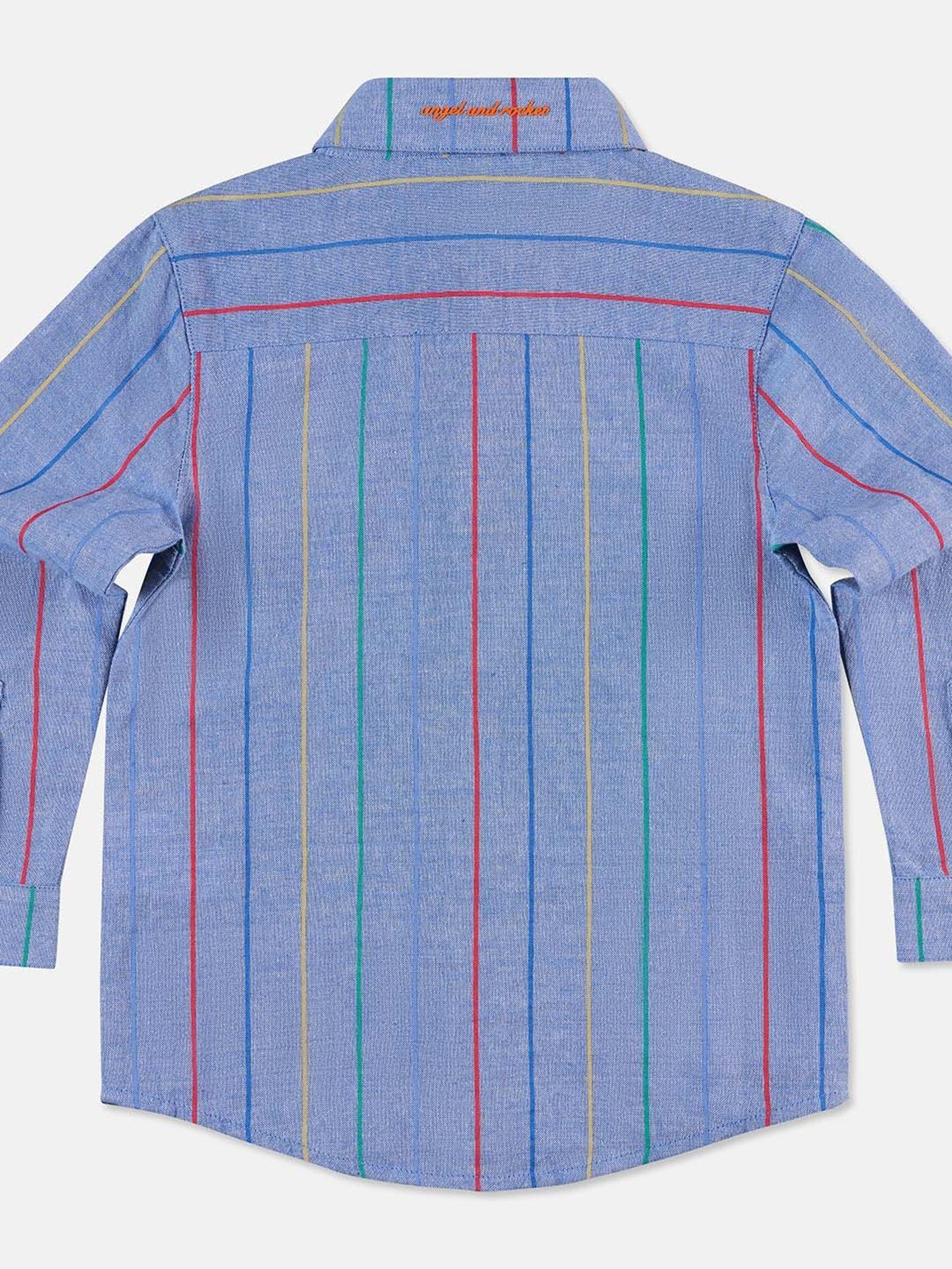 Angel & Rocket Kids Light.blue Embroidered Full Sleeves Shirt