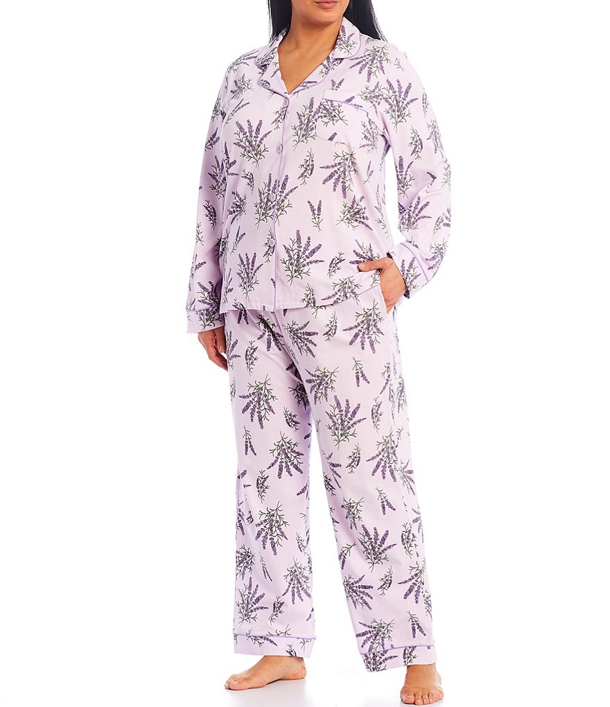 BedHead Pajamas Plus Lavender Printed Knit Classic Pajama Set