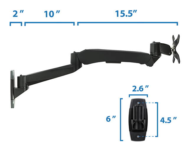 Mount-It! Single Monitor Wall Mount for 13"-27" Computer Screen