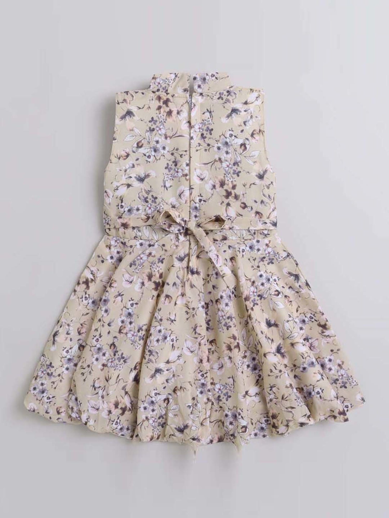 The Magic Wand Kids Beige Floral Print Dress
