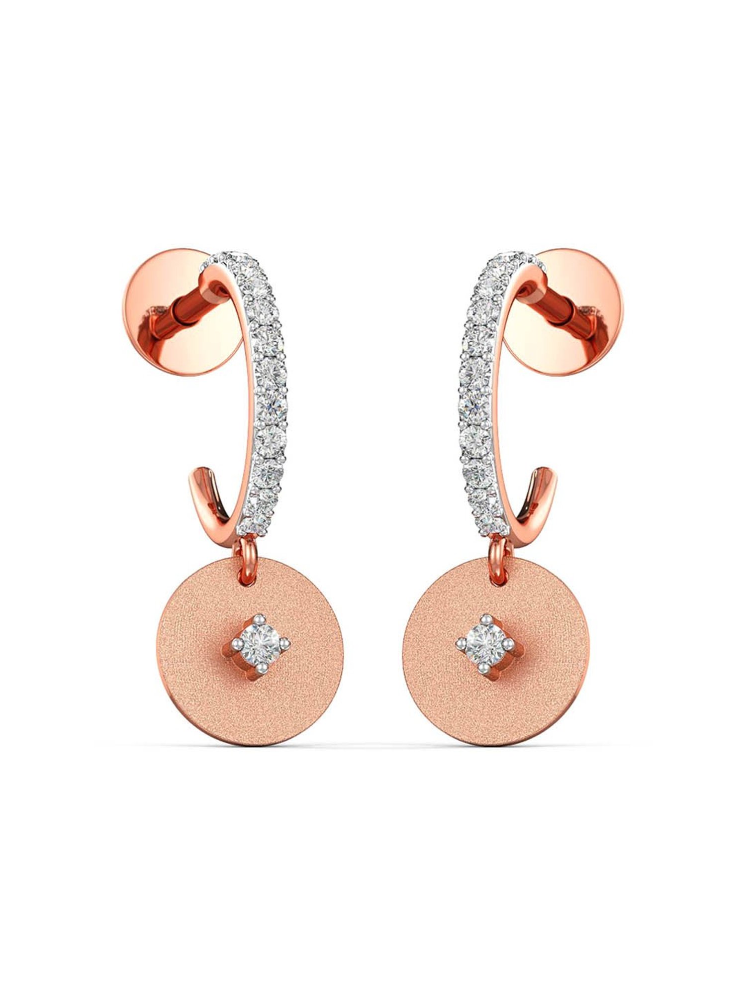 Joyalukkas 18k Rose Gold & Diamond Drop Earrings for Women