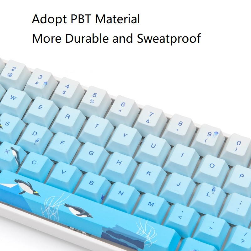 RK71 Mechanical Keyboard RGB Backlit 71 Keys Small Compact Gaming Keyboard, PBT Keycaps Wired/Wireless Bluetooth Mini Keyboard for iOS Android Windows PC and MacOS, Blue Switch( Cherry Blossom)