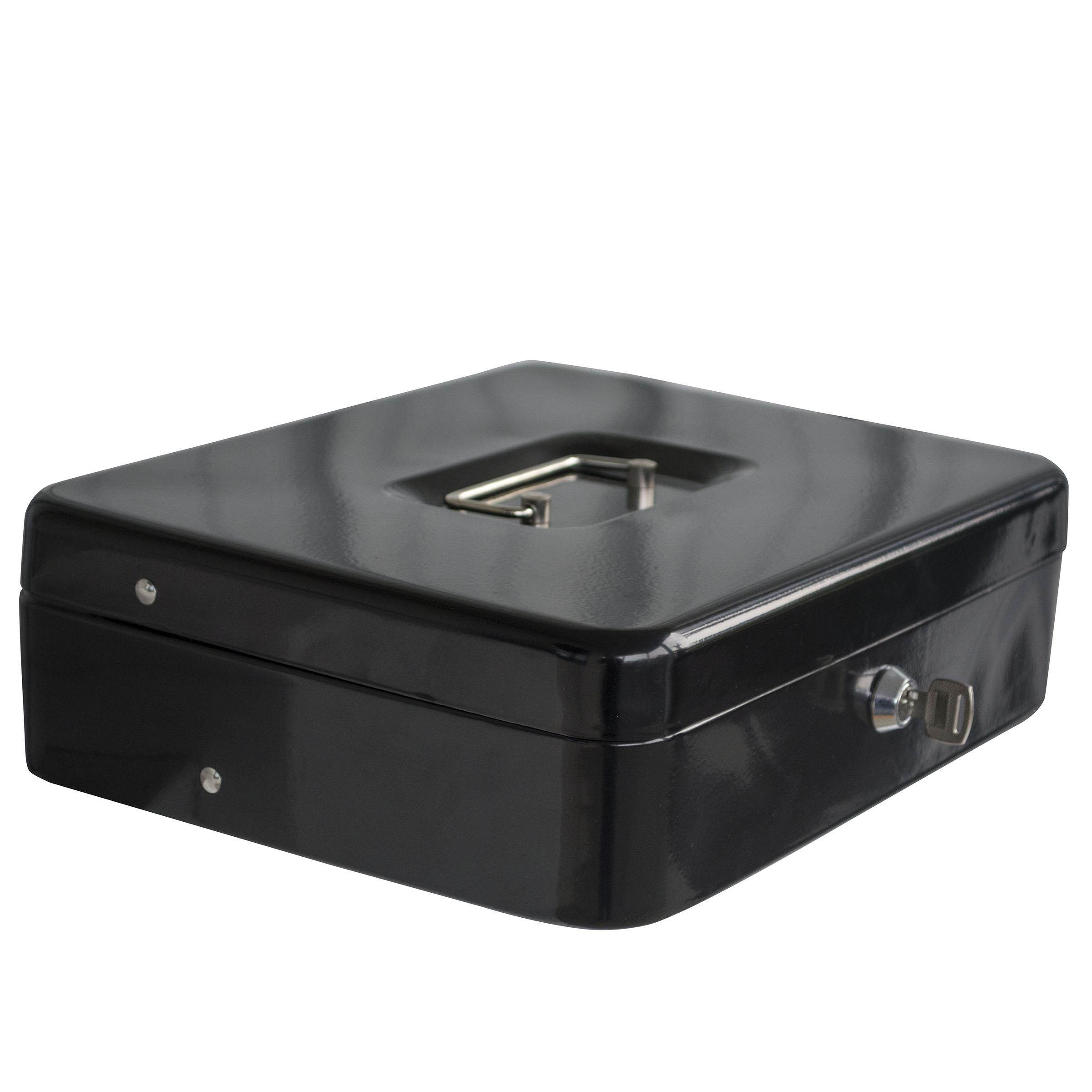 Locking Two-Tiered Cash Box with Steel Construction