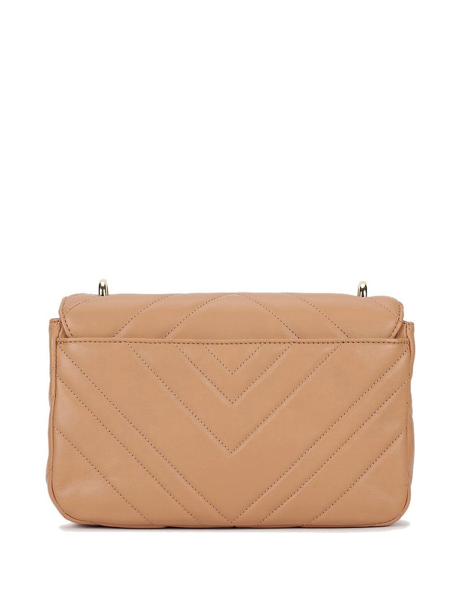 Dkny Neutral Leather Quilted Sling Handbag