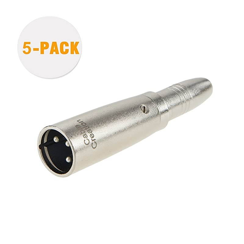 5Pack XLR 3 Pin Male to 14quot 635mm Female Jack Socket Audio Adapter Silver