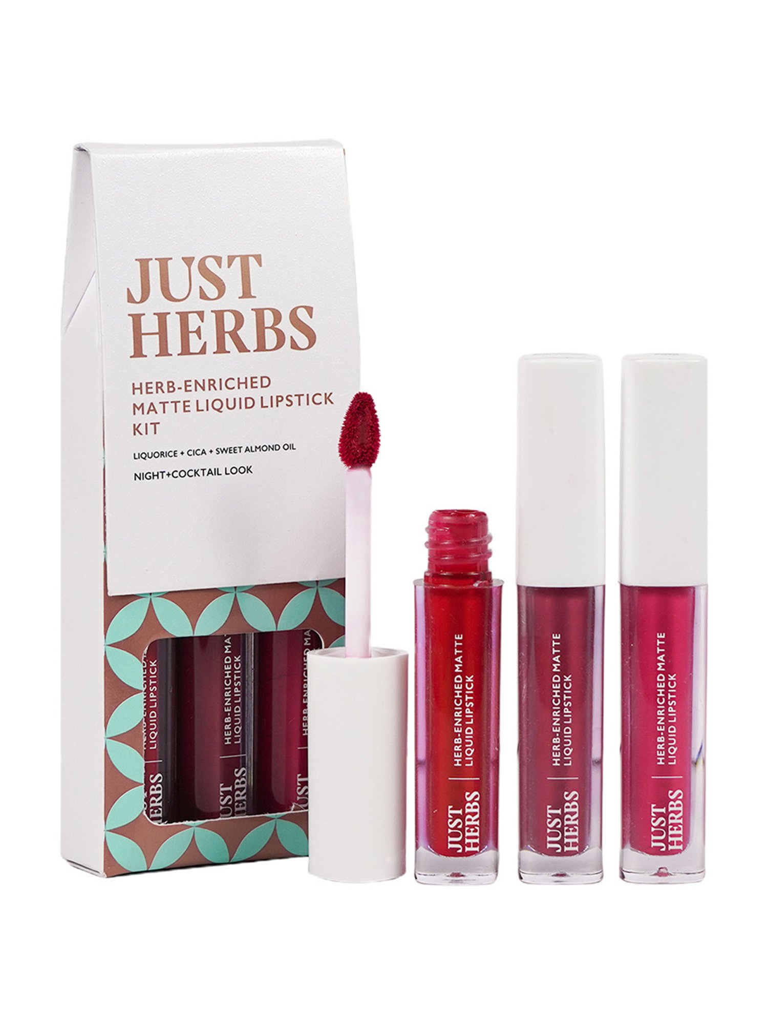 JUST HERBS Herb-Enriched Matte Liquid Lipstick Kit - Night + Cocktail Look