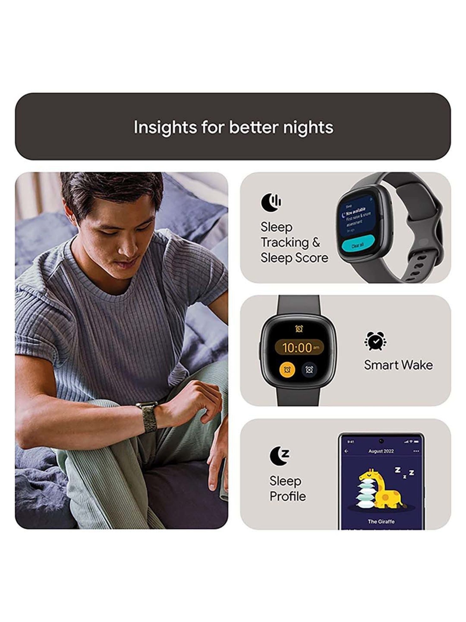 Fitbit Sense 2 Health & Fitness Watch (Shadow Grey / Graphite Aluminium)