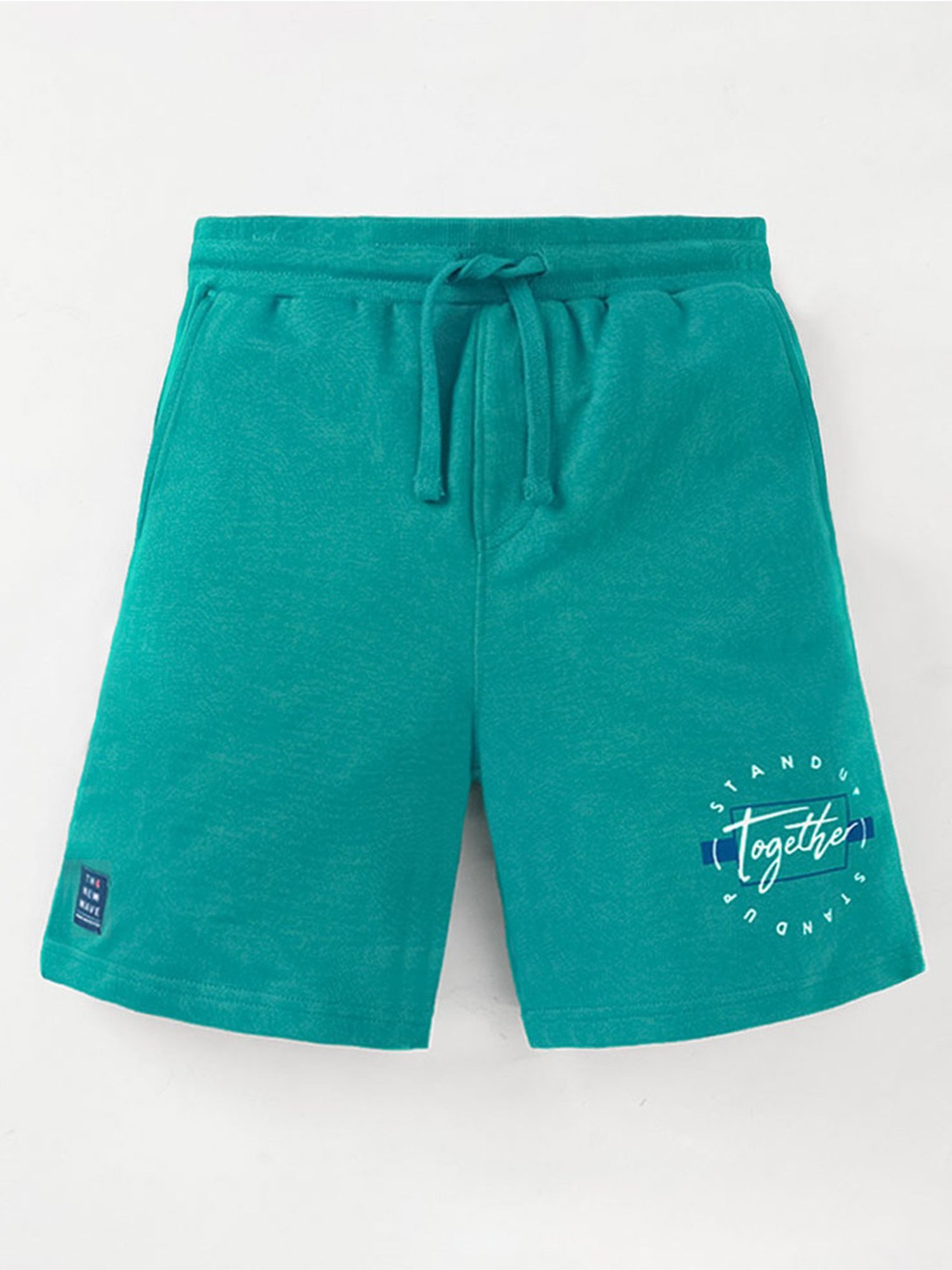 Edheads Kids Teal Blue Cotton Printed Shorts