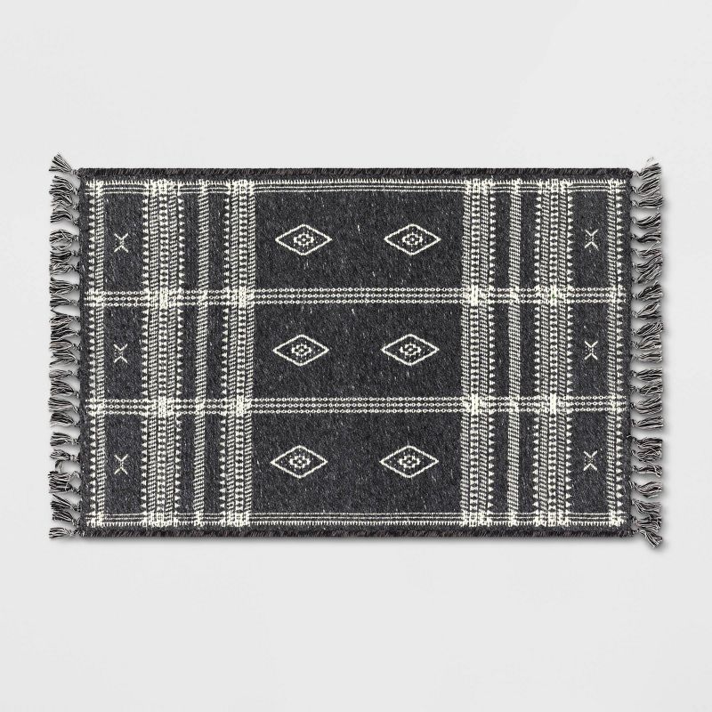 2'3"x3'9" Southwest Plaid Accent Rug Gray - Project 62™