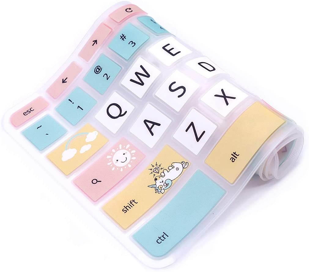 HRH Silicon Keyboard Cover for Lenovo Chromebook C330 11.6" 2019/2018 /ChromebookFlex 11 /Chromebook N20 N21 N22 N23 100e 300e 500e 11.6"/Chromebook N42 N42-20 14 inch,Cartoon Unicorn