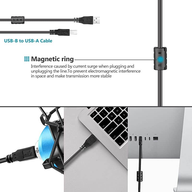 USB Microphone 192KHZ/24Bit Plug & Play Computer Cardioid Mic Podcast Condenser Microphone with Professional Sound Chipset for Livestreaming/YouTube/Gaming Recording/Voice Over(NW-8000-USB)