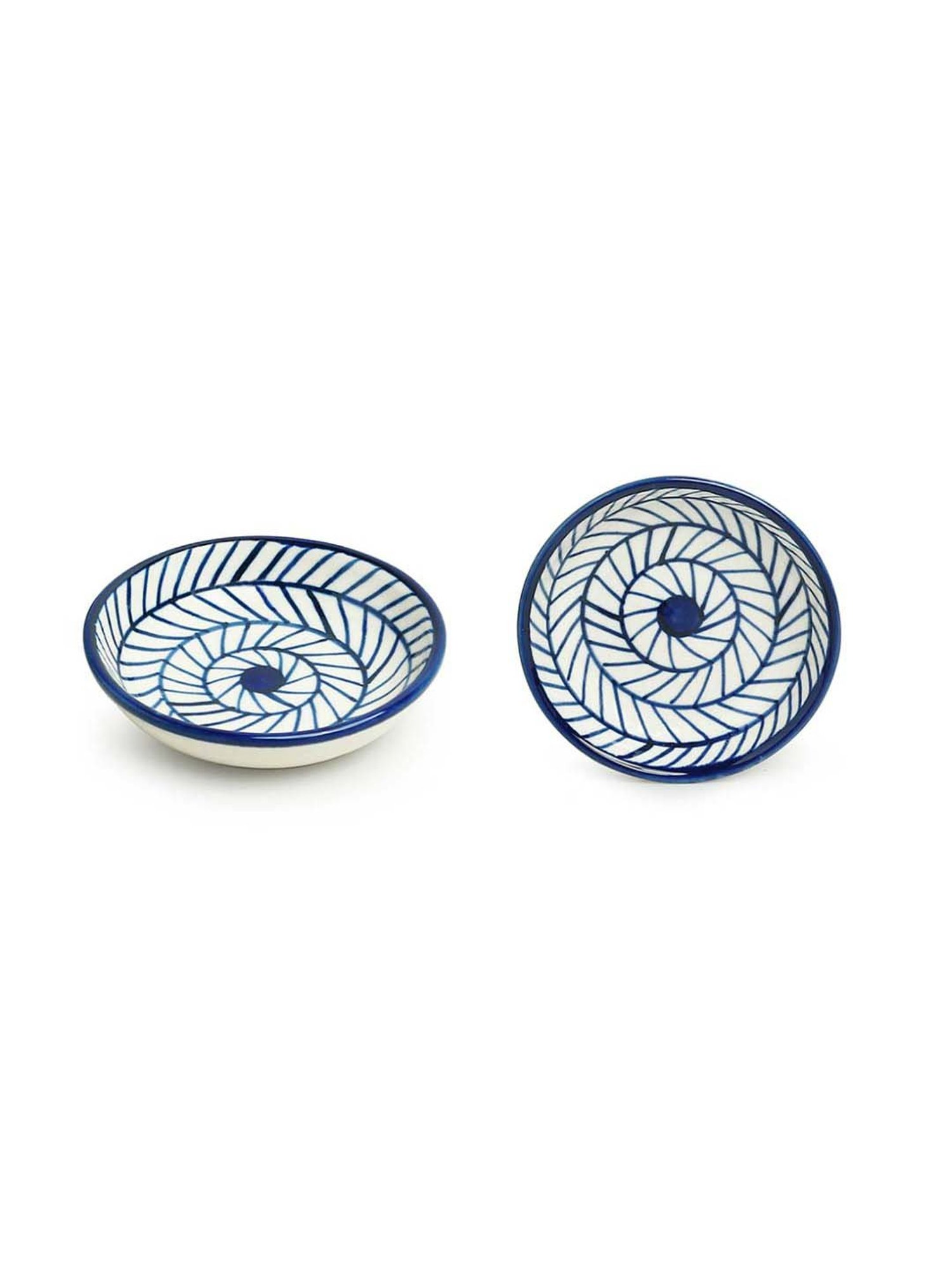 BlackCarrot Black & White Ceramic Dip Bowls Set of 2