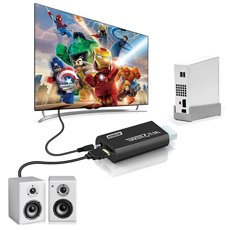 Wii to hdmi Converter,  wii to hdmi Adapter, wii to hdmi1080p 720p Connector Output Video & 3.5mm Audio - Supports All Wii Display Modes.