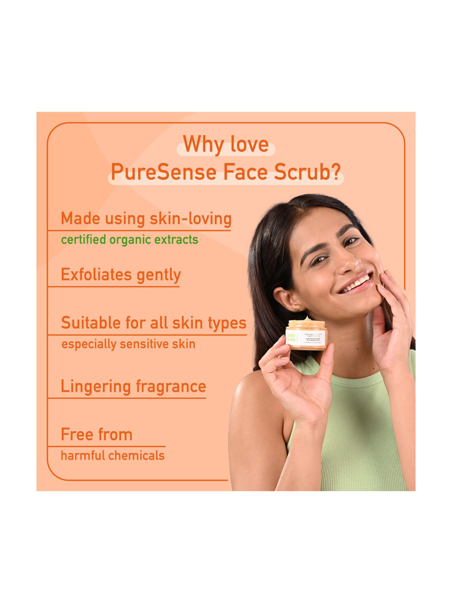 Pure Sense Natural Papaya Face Scrub - 50 gm