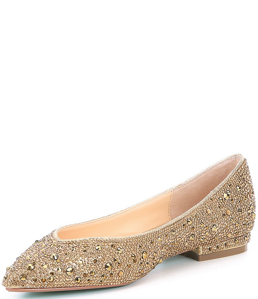 Blue by Betsey Johnson Jude Rhinestone Jeweled Dress Flats