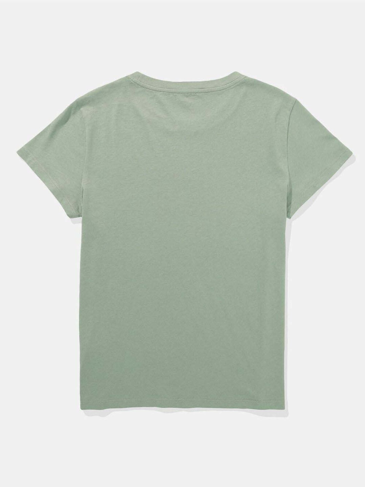 American Eagle Outfitters Green Cotton Printed T-Shirt