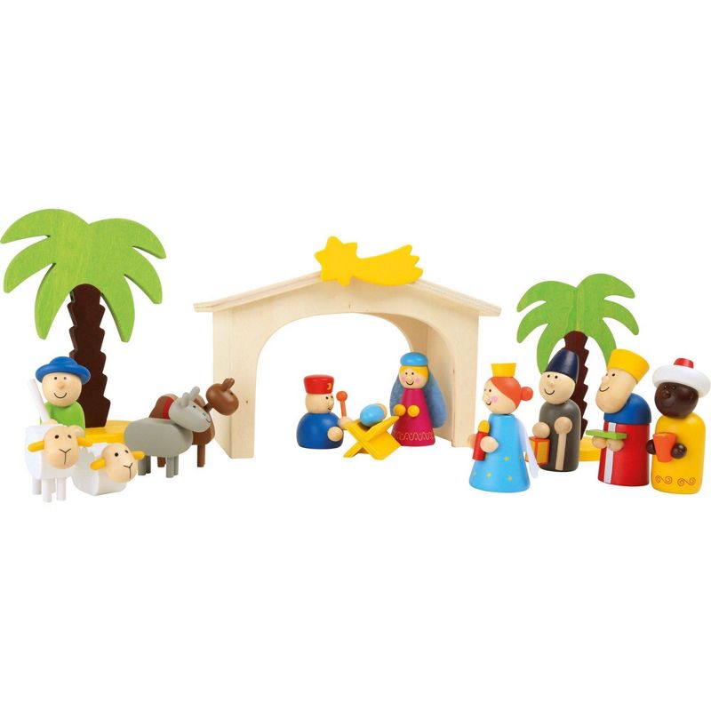 Small Foot Wooden Toys Premium Nativity Manger