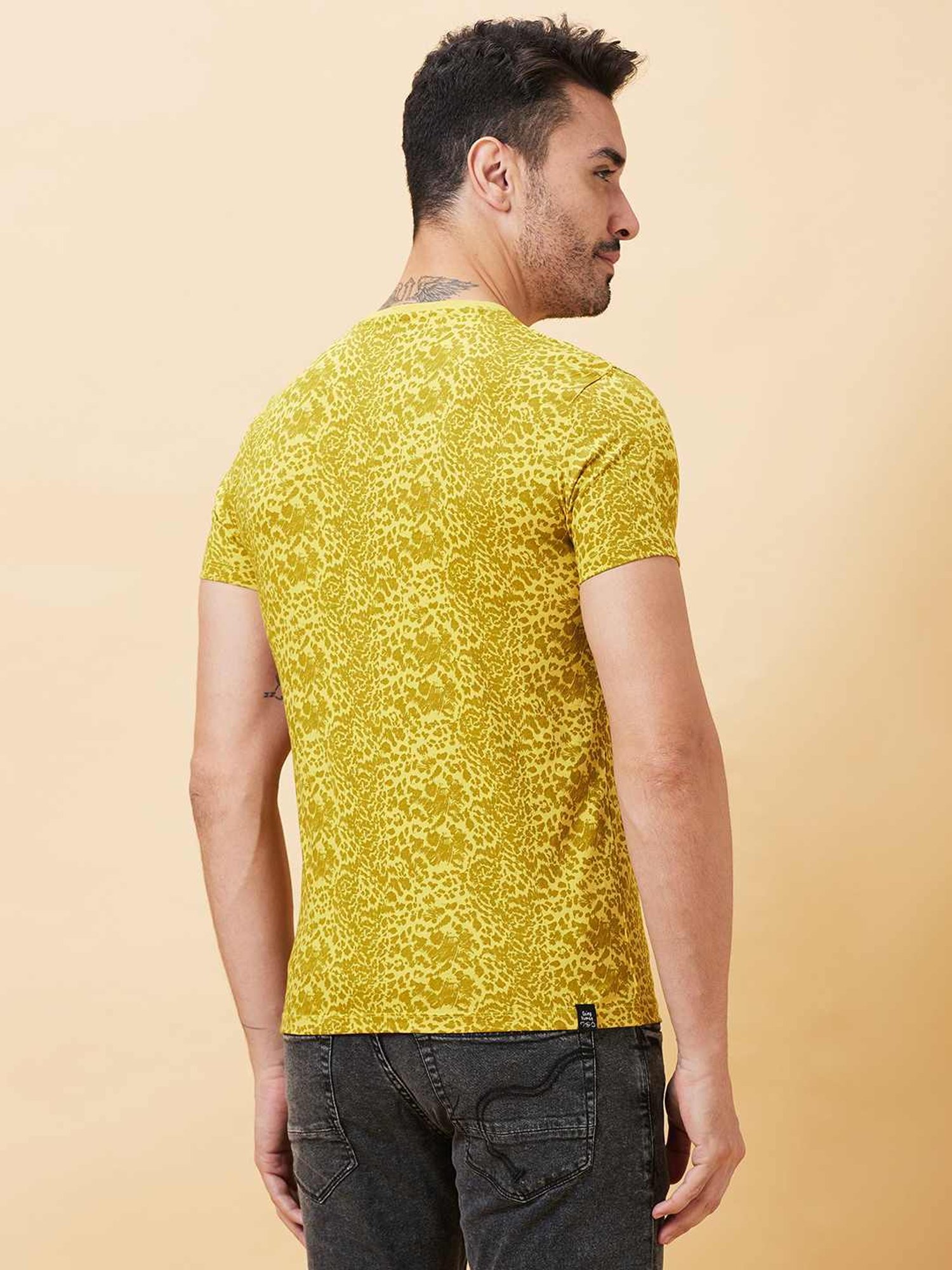 Being Human Dark Green Regular Fit Printed T-Shirt