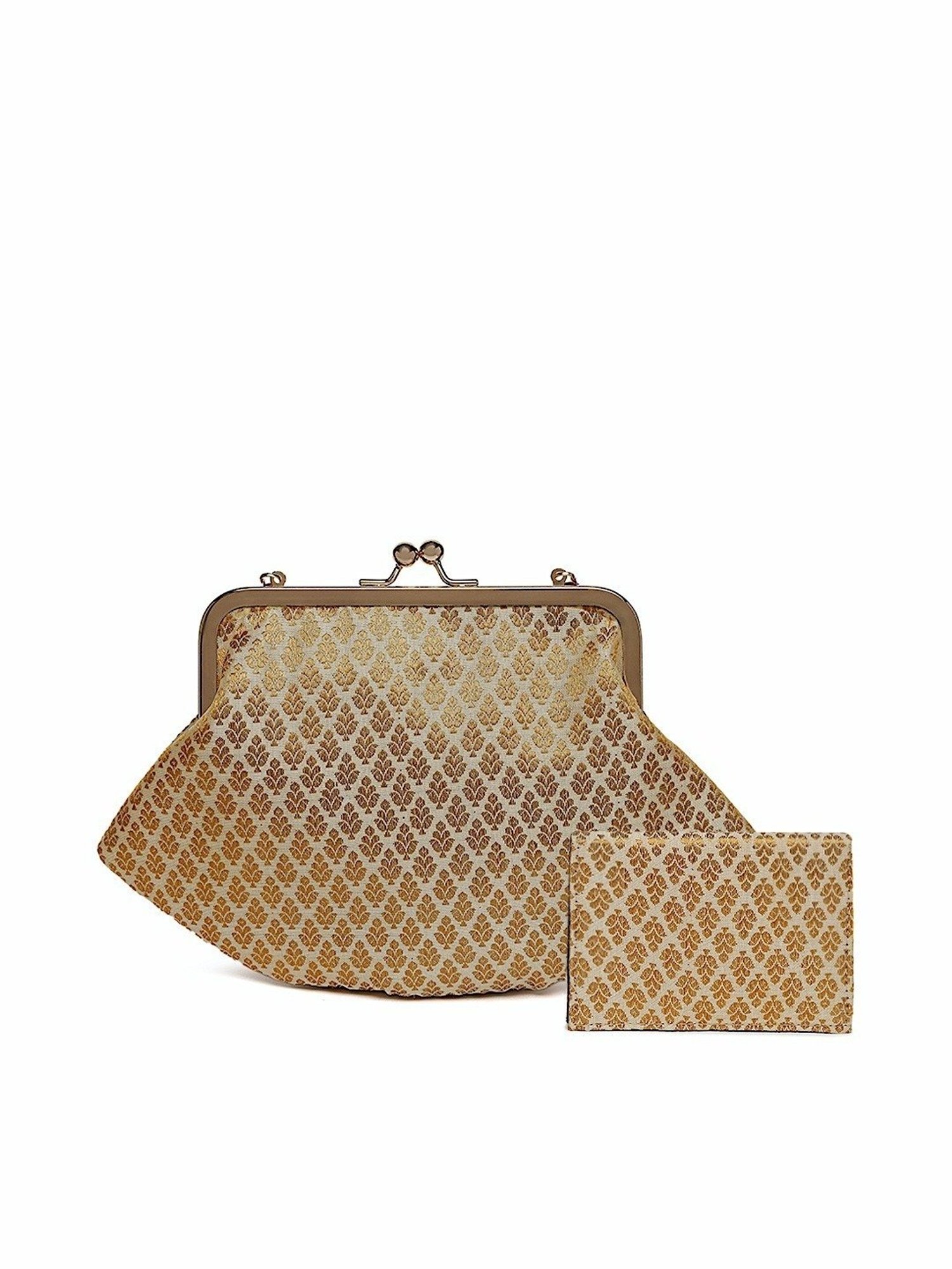 Tarini Nirula Golden Printed Small Clutch