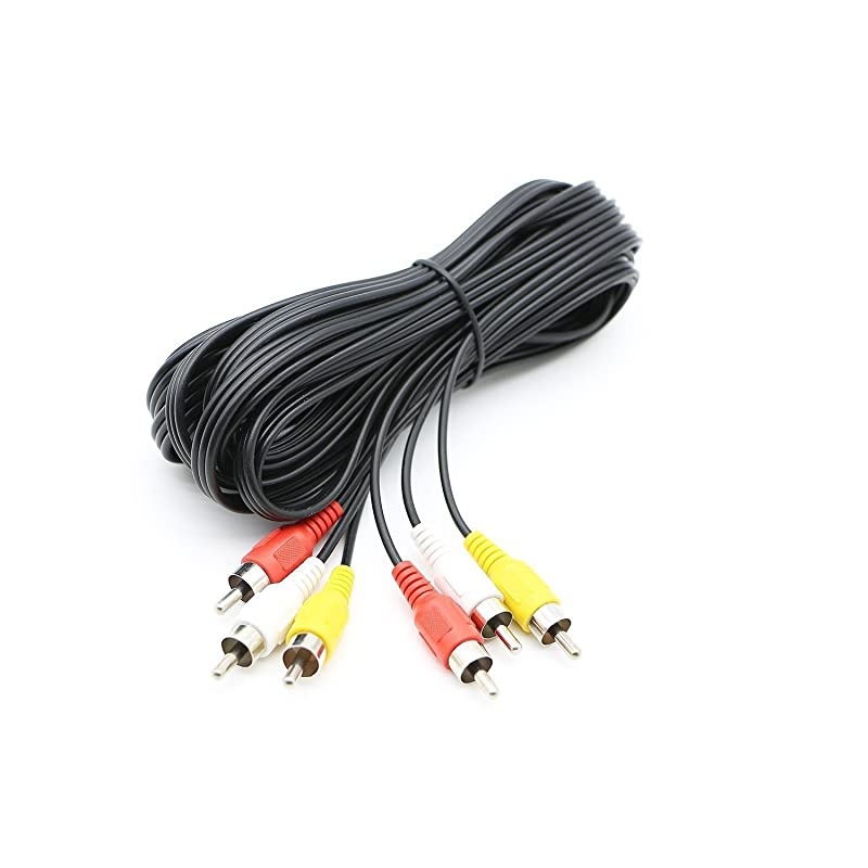 3 RCA Cable Audio Video Composite Male to Male DVD Cable 15 Feet