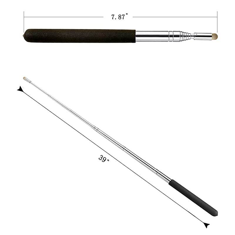 Pointer Teachers Pointers Teaching Pointer Hand Pointer Extendable Length Presenter Whiteboard Pointer Stick Replaceable Contact Head Black Frosted