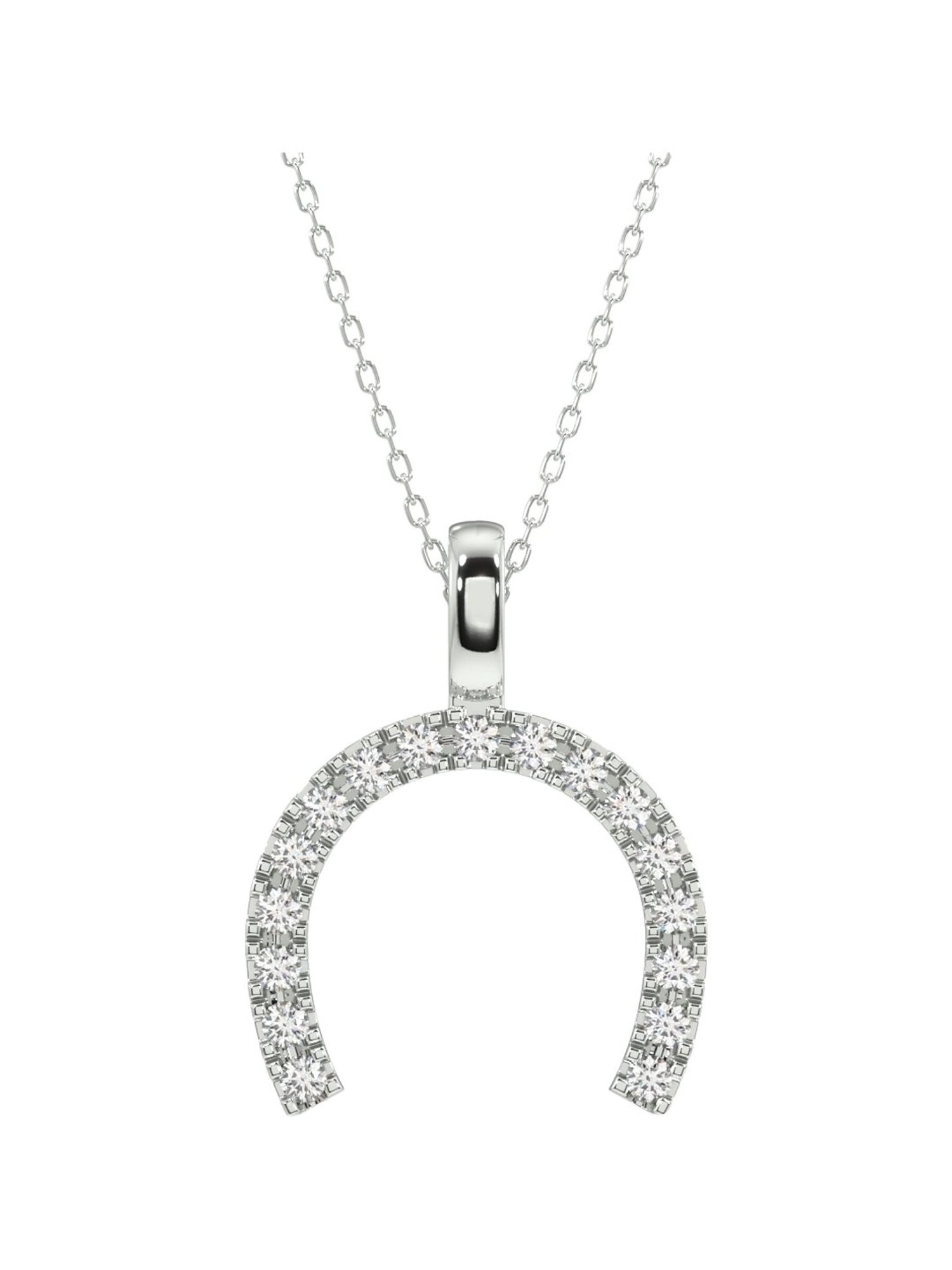 Silvermist 925 Sterling Silver Horseshoe Chain Pendant for Women & Girls