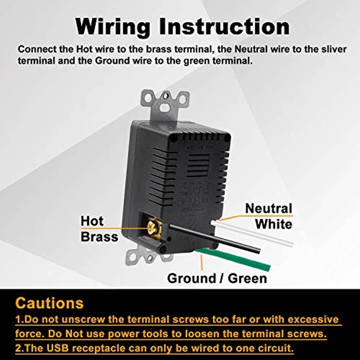 [2 Pack] BESTTEN Black 20 Amp USB Wall Receptacle, 4.2A Dual USB Charging Ports and Tamper Resistant Outlets, UL Listed