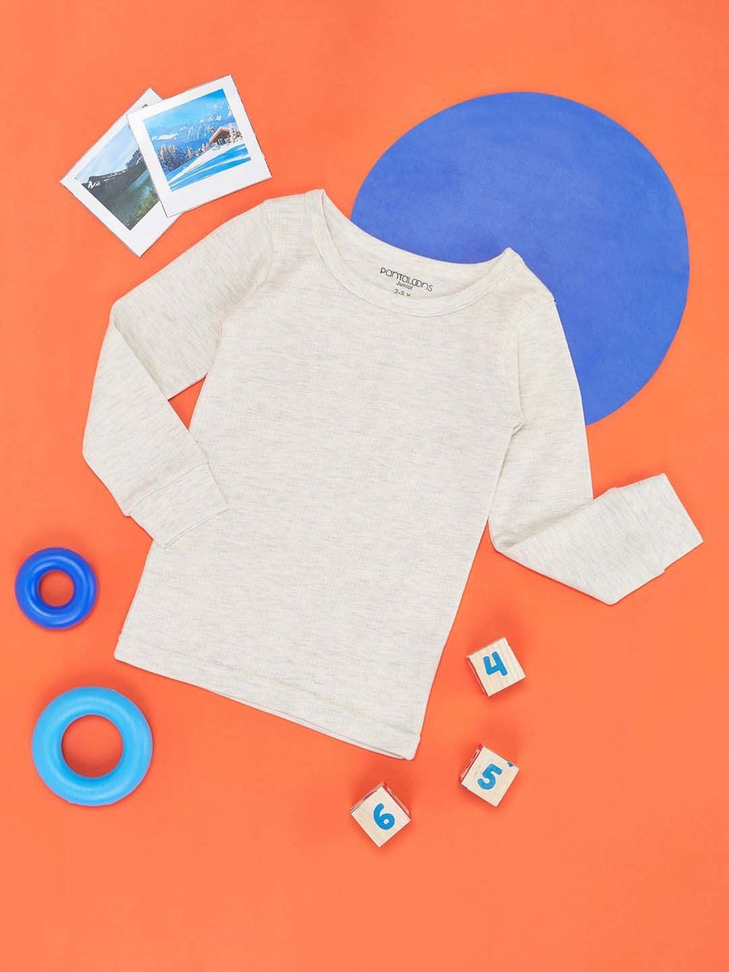 Dyca Kids Grey Melange Textured Thermal Top (Pack Of 2)