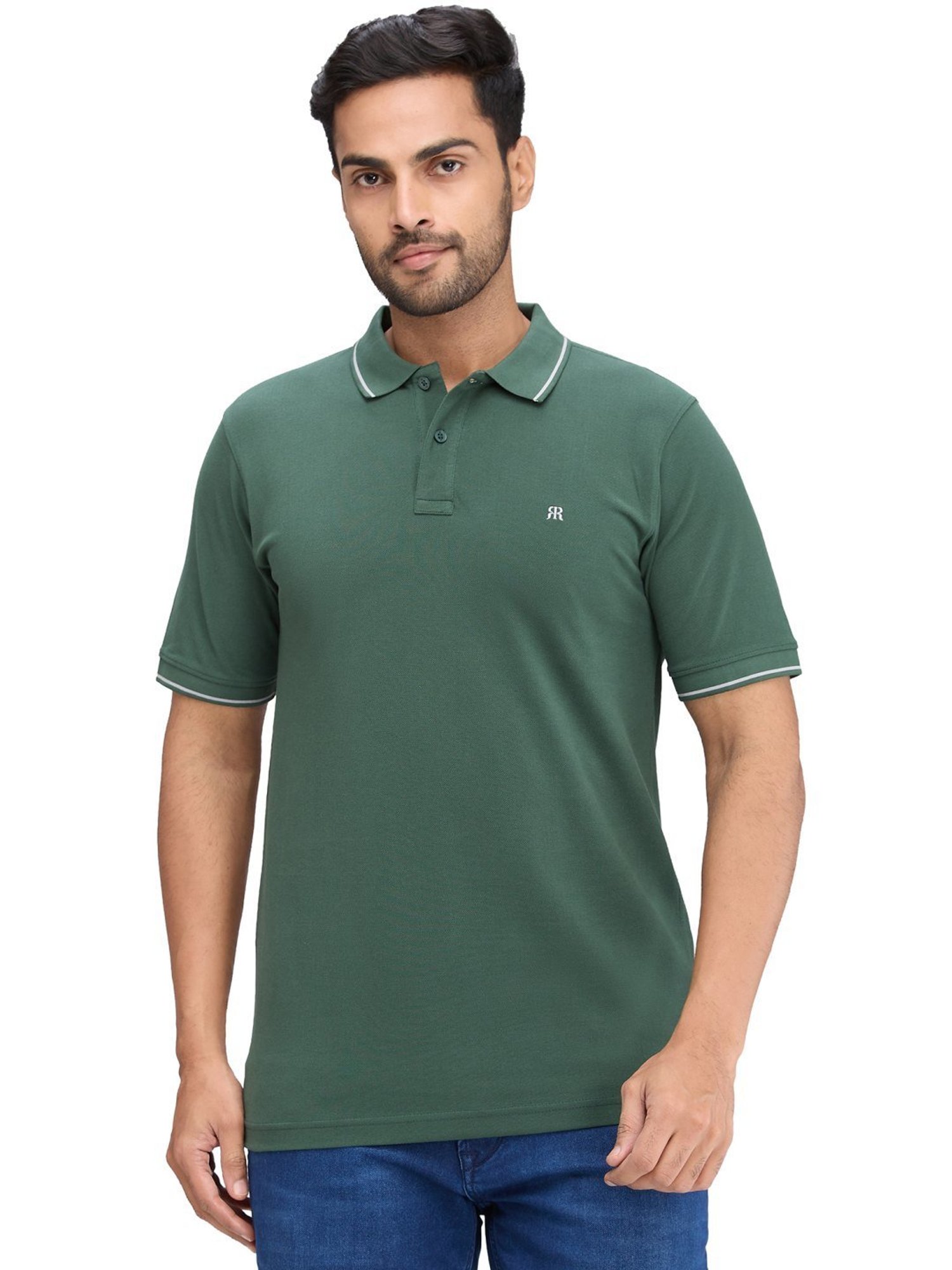 Raymond Green Slim Fit Polo T-Shirt