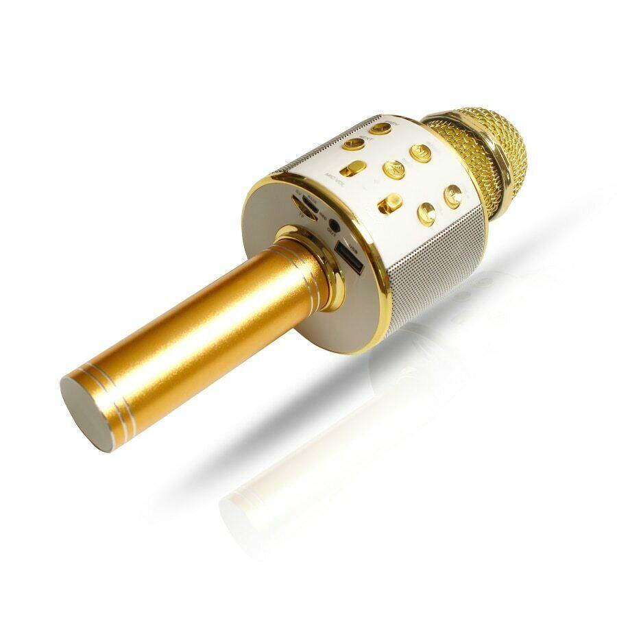 Wireless Bluetooth Karaoke Microphone KTV Mini Portable Speaker (Gold)