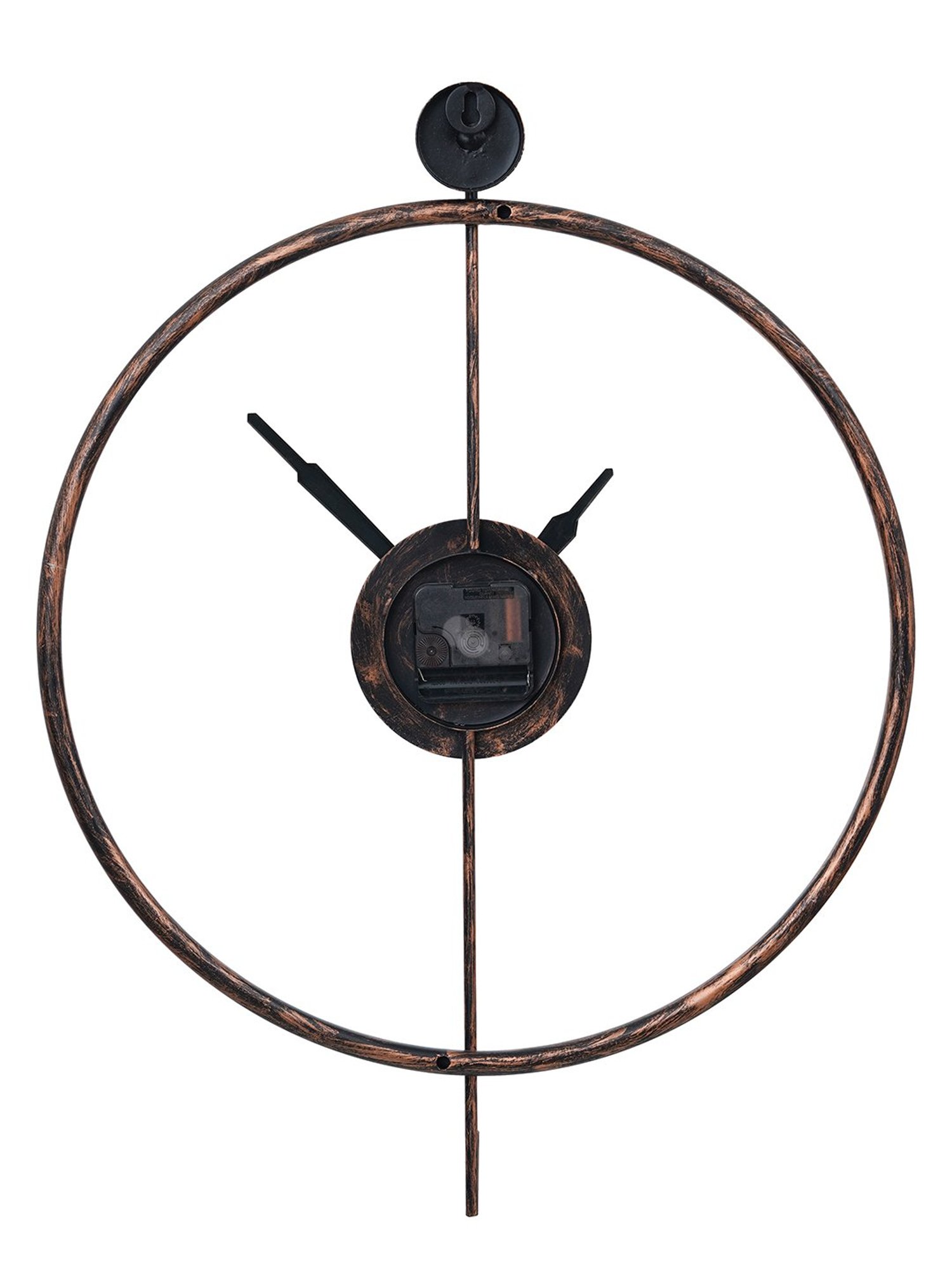 CHRONIKLE Classic Round Black & Copper Rose Gold Iron Wall Clock