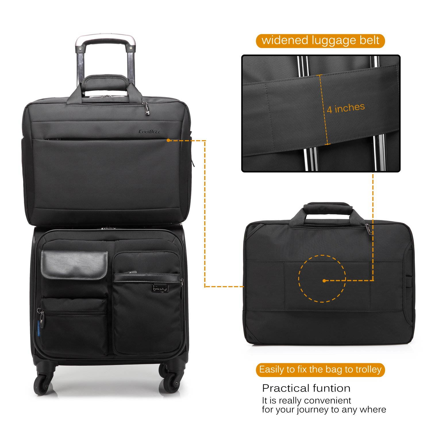 CoolBELL Convertible Backpack Messenger Bag 17.3 Inch Laptop Shoulder Bag Expendable Business Briefcase Extra Large Multi-Functional Travel Computer Bag for Men,Black