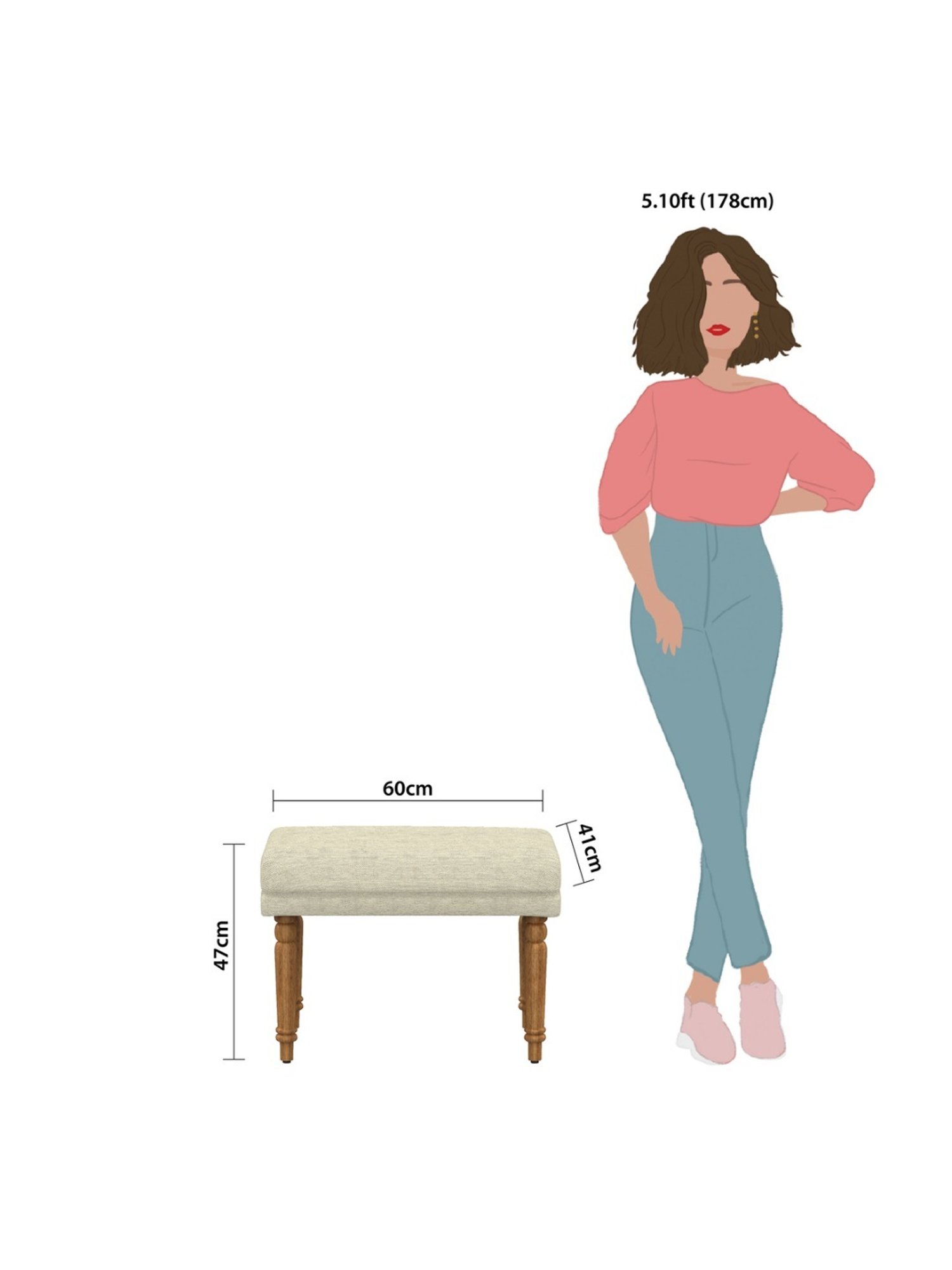 Picardy Vanity Stool Fabric/Antique Pearl - Acme Furniture