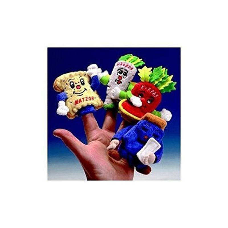 Rite Lite 4ct Passover The "Four Questions" Finger Puppets 8.25" - Blue/Green