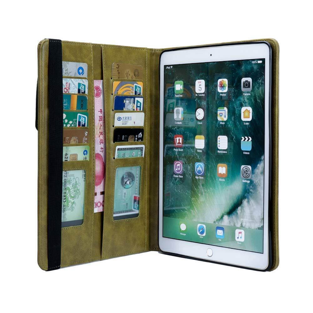 UUcovers iPad 9.7 Inch Case Premium PU Leather Multiply Card Slots AUTO WAKE/SLEEP Folio Wallet Cover with Stand for Apple iPad Air/Air 2,iPad2017/2018-Green