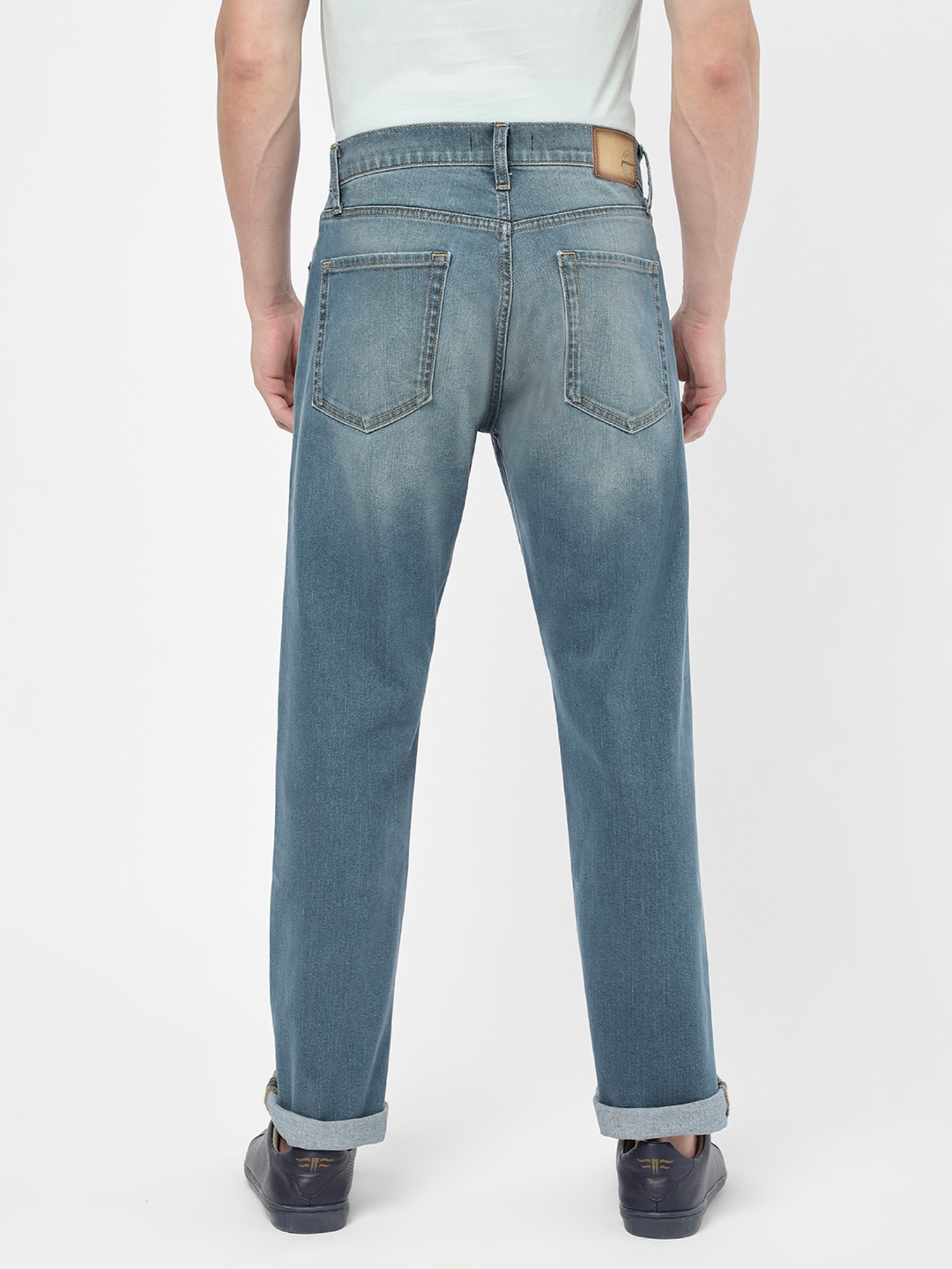 Passion Blue Regular Fit Heavily Washed Jeans