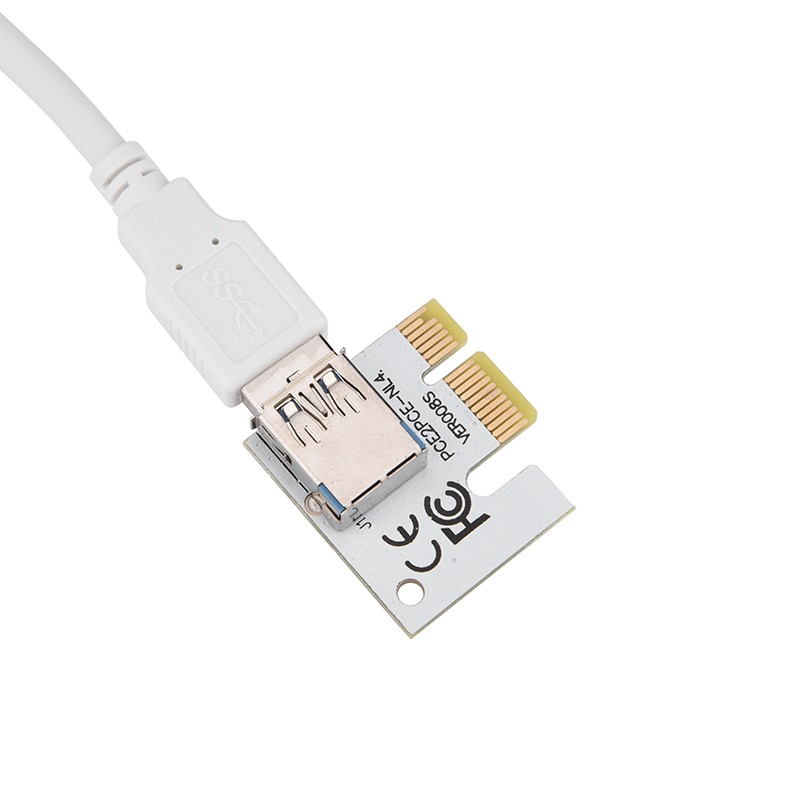 ITHOO 6pcs/Lot 4 Solid Capacitors VER PCI Express PCI-e 1X to 16X Mining Riser Card Cable,USB 3.0 Bitcoin Miner Machine X16 to PCI e Mining ETH GPU Riser Adapter Power by SATA,Molex 4pin , 6pin