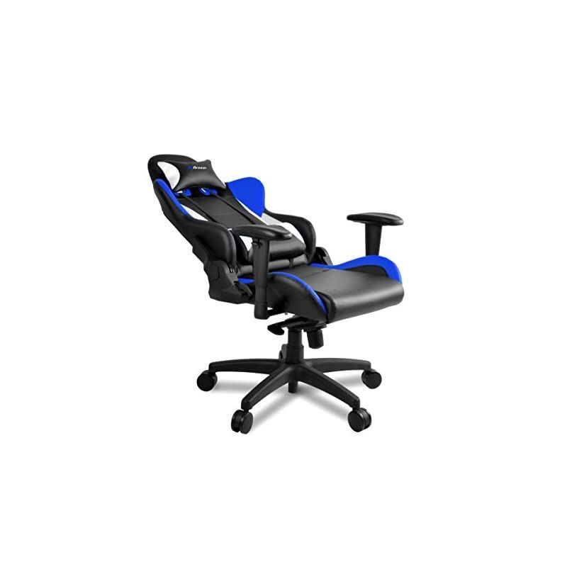 Pro V2 Premium Racing Style Gaming Chair with High Backrest, Recliner, Swivel, Tilt, Rocker & Seat Height Adjustment, Lumbar & Headrest Pillows Included, Blue