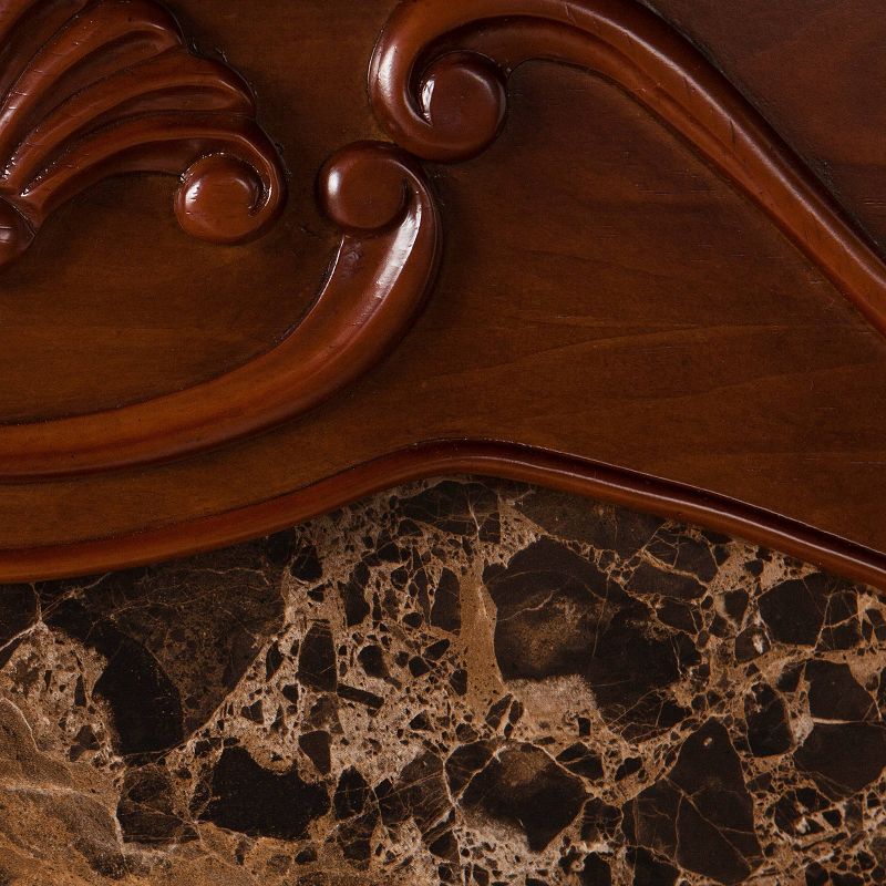 Exprari Touch Panel Electric Fireplace with Faux Marble Walnut - Aiden Lane