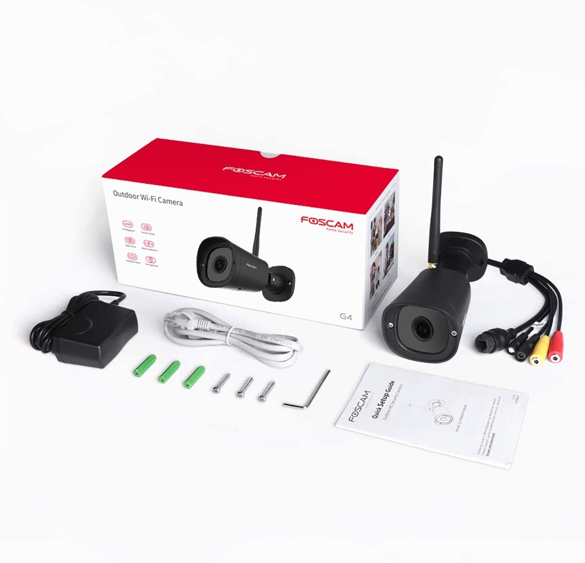 Outdoor Camera Wireless, Foscam 2K 4MP Wireless Outdoor Security Camera, Wireless Cameras with Human-only Detection, Night Vision, IP66 Waterproof, Cloud Storage, Support Alexa, Black