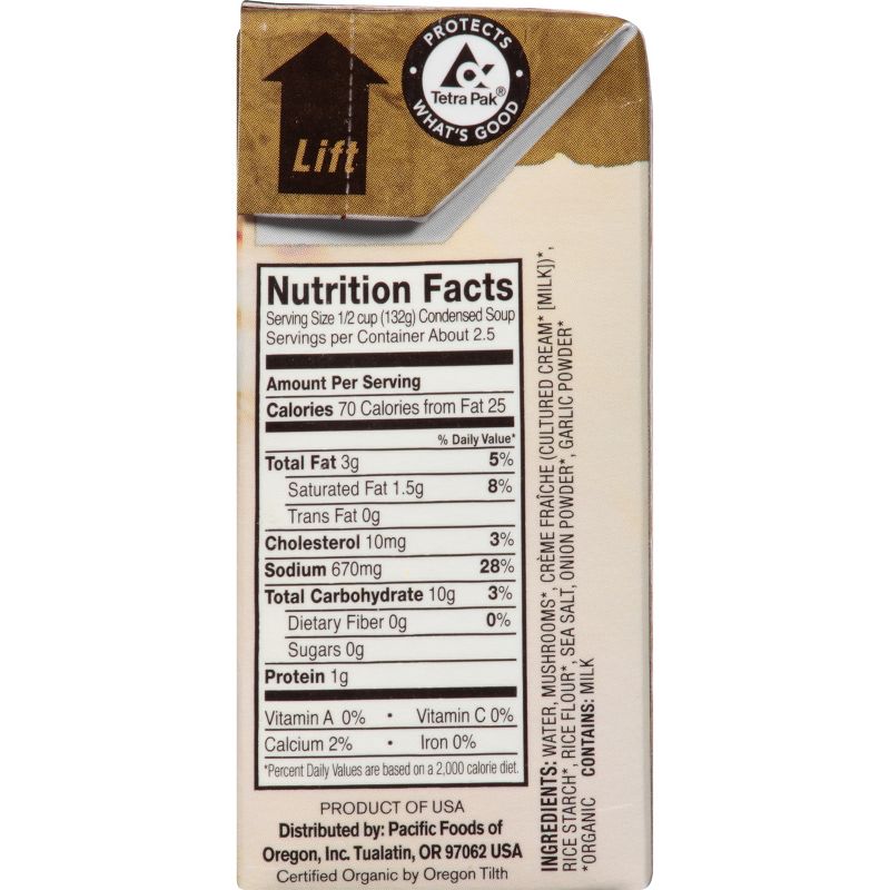 Pacific Foods Organic Cream of Mushroom Condensed Soup - 12oz